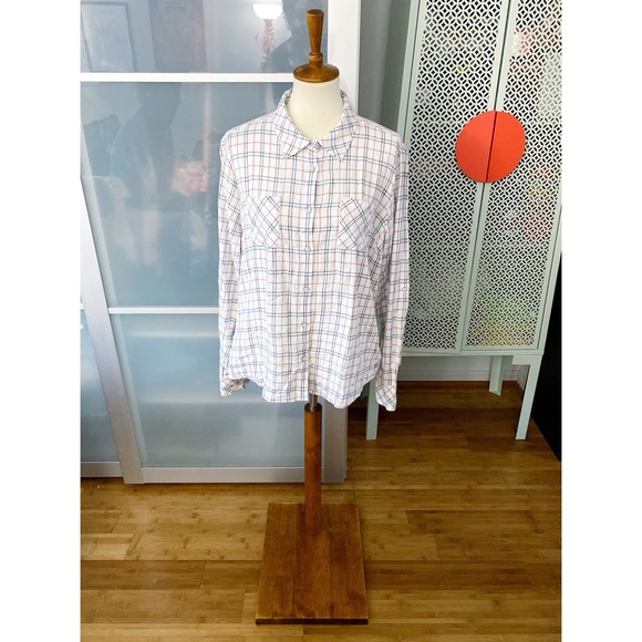 NWOT Prana Salinda Button Down Plaid Top - Picture 1 of 8